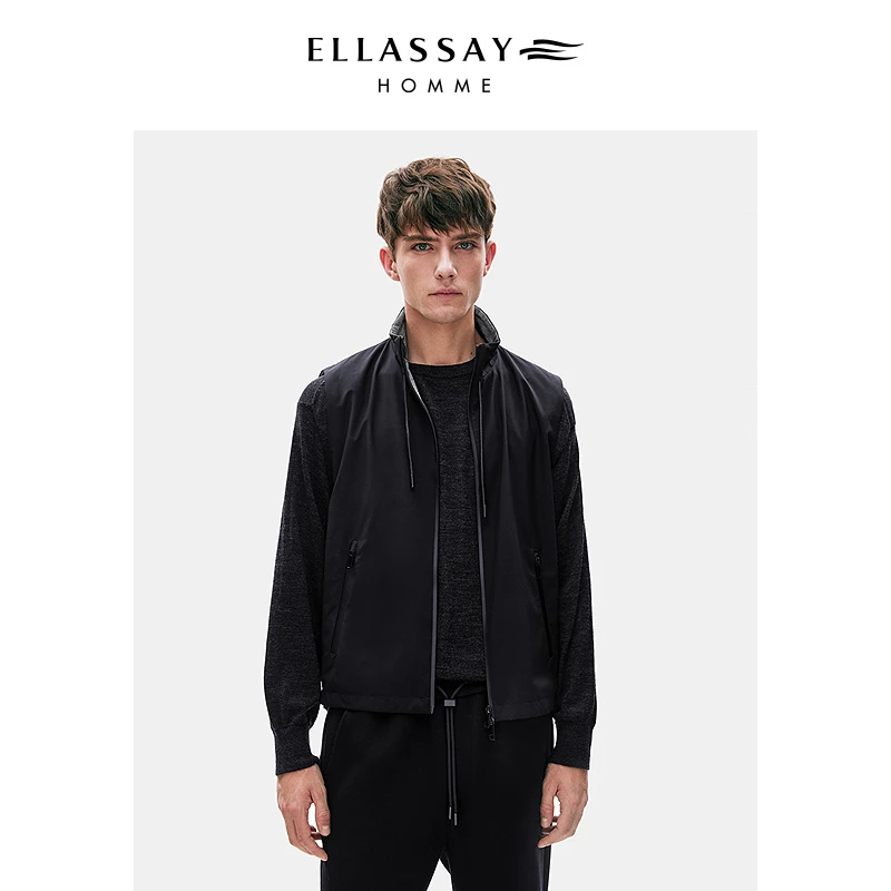 ELLASSAY歌力思男装2024新款澳毛舒适双面马甲外套男EME351B00300
