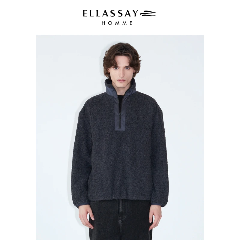 ELLASSAY歌力思男装复合摇粒绒高领半拉链保暖卫衣EME334Z02500