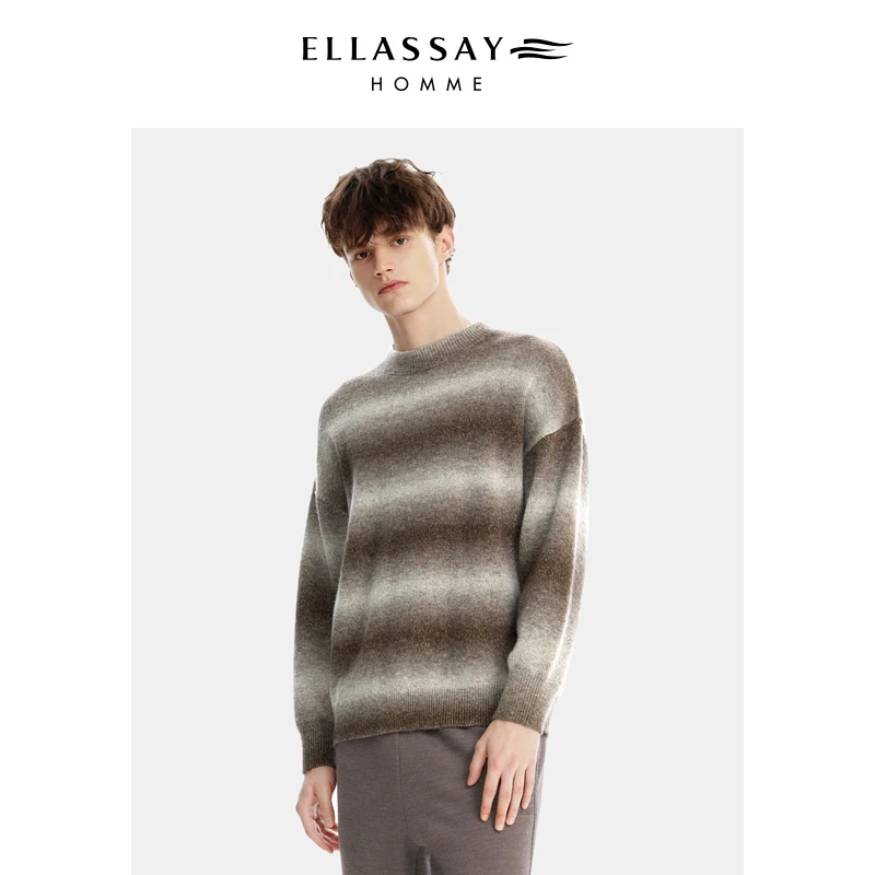 ELLASSAY歌力思男装秋冬马海毛毛衫休闲针织衫男士EME343M02000