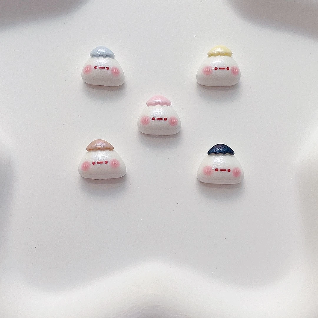 A142#想念饭团 手工diy树脂发夹发饰发绳奶油胶冰箱贴配件DIY