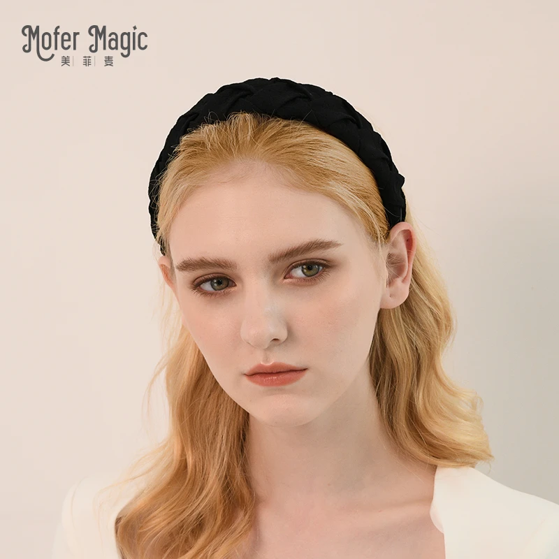 高级黑色加宽麻花发卡夹女复古气质头箍发饰网红