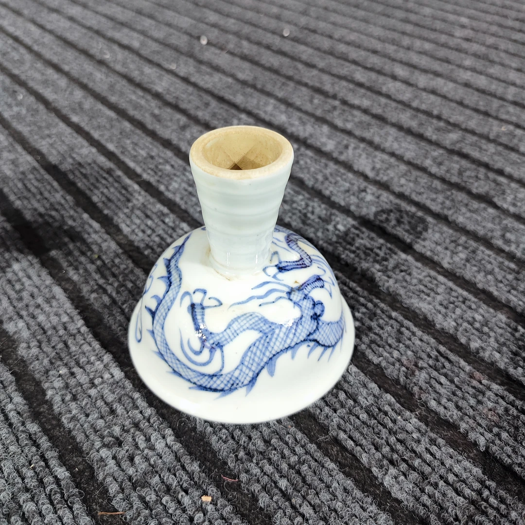 景德镇陶瓷青花龙纹高脚杯D890