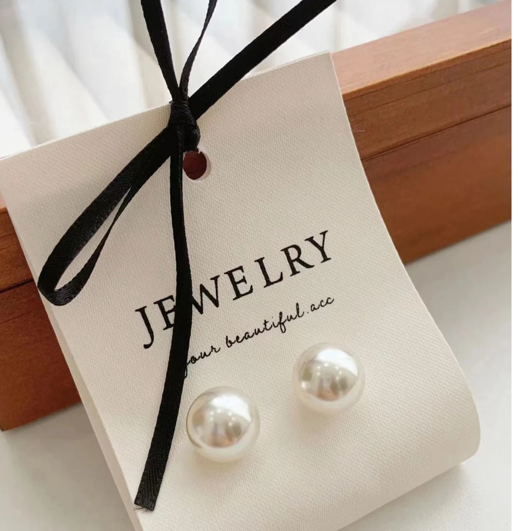 925银耳饰 正圆 时尚简约  百搭空姐素珠耳钉  8MM—14MM