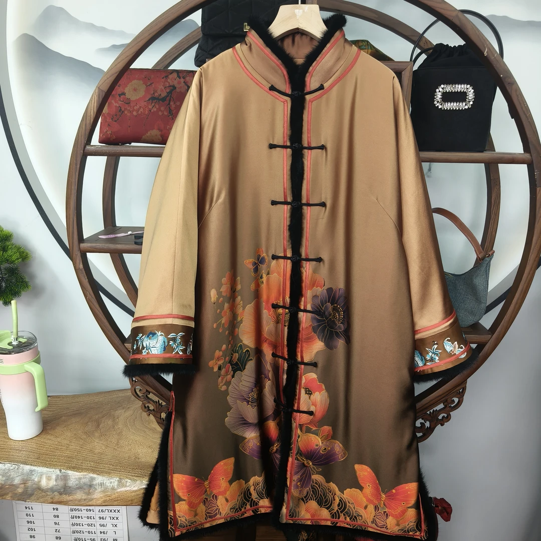 60姆米重锻牡丹花开棉服100桑蚕丝款