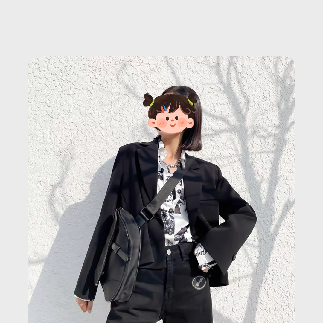 A5136春款小西装抽绳版新款抽绳款西装小外套