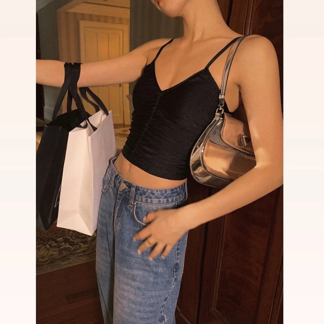 W00077 纯欲设计感小吊带背心