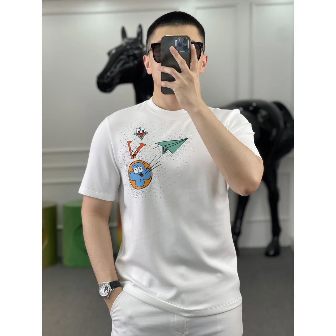 <古帝特尼>男士潮流时尚百搭圆领半袖轻奢高端上衣短袖LK-31325