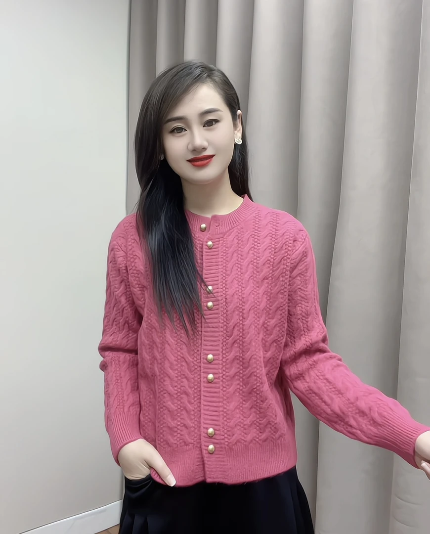 2024年秋冬新款百搭显瘦针织毛衣外套女 1005款