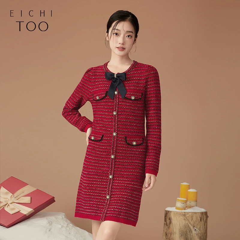 【晚晚专属】爱居兔氛围感小香风系列针织衫连衣裙EQLSJ4N002A