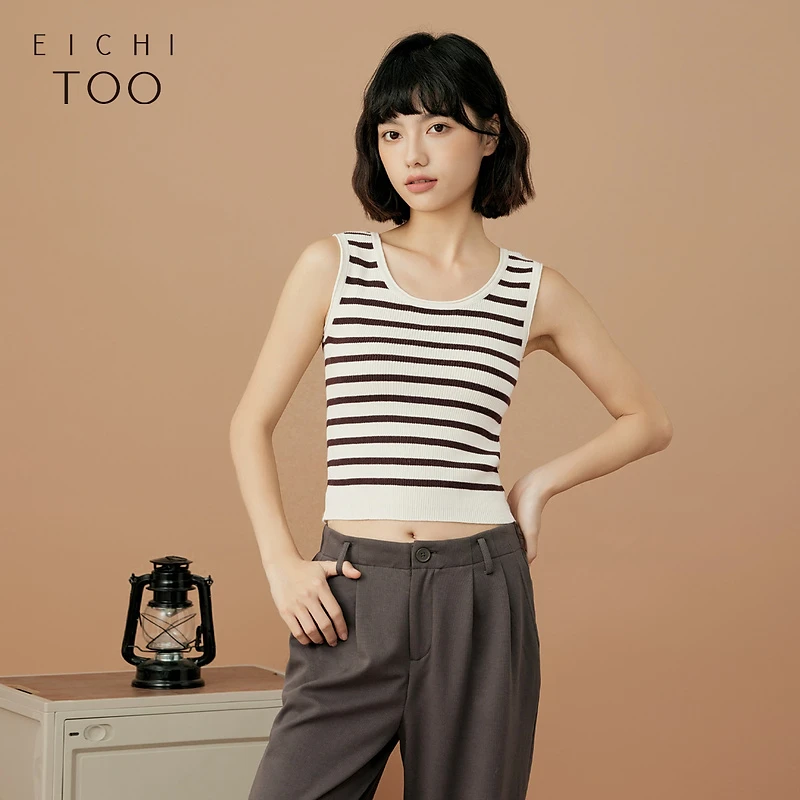 B爱居兔时尚条纹氛围感针织衫背心ENZSJ3N001A