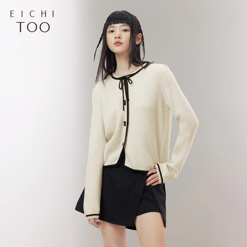 A爱居兔新款泡泡袖设计小香风针织衫ENZAJ3P005A