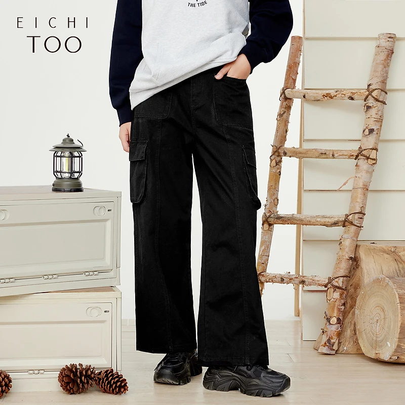 A285爱居兔新款工装风柔软舒适牛仔裤阔腿裤EKNAJ1P012A