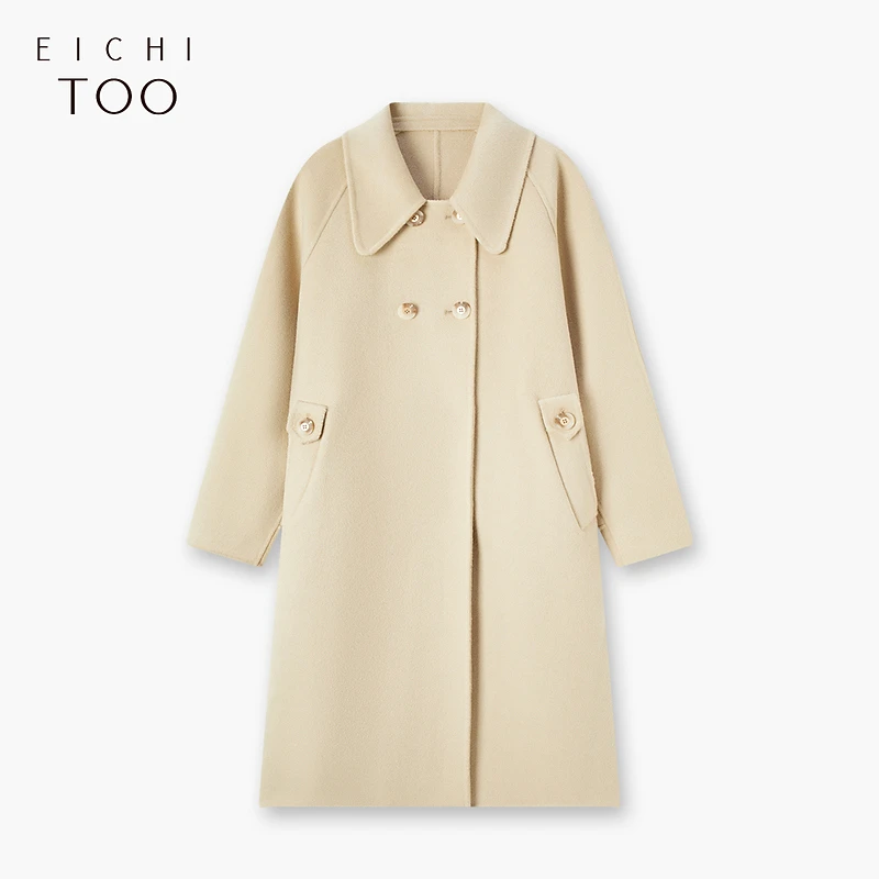 A爱居兔高级感时尚绵羊毛双面呢大衣EWDSJ4N0A