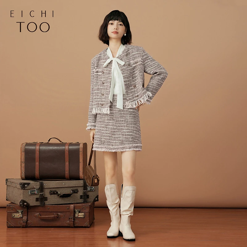 a爱居兔女装时尚流苏设计感小香风外套ETEAJ3N002A