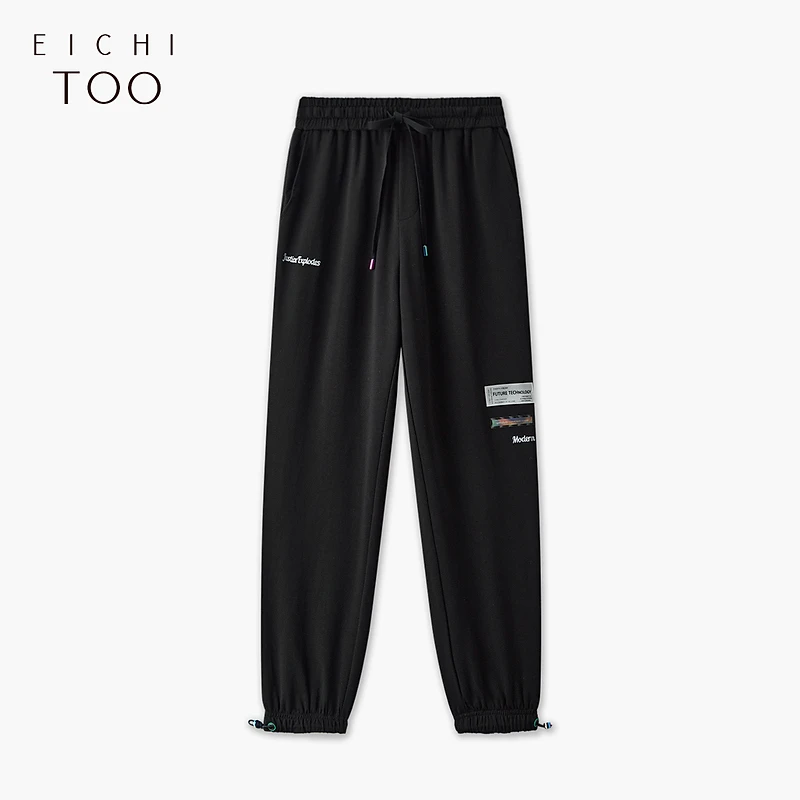 A爱居兔运动风松紧抽绳设计时尚贴标休闲裤长裤EKCAJ1P011A