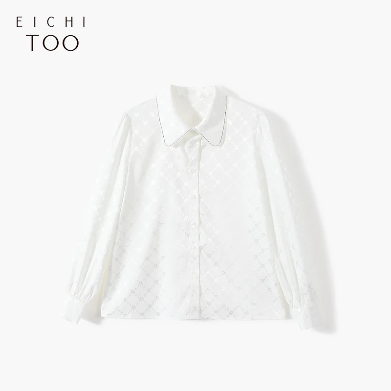 A爱居兔长袖衬衫女春淑女顺滑面料长袖休闲衬衫女上衣ENEAJ1M021A