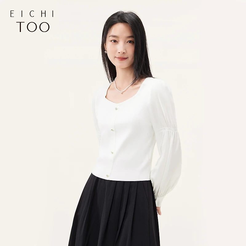 【晚晚专属】爱居兔女装休闲舒适简约高级长袖针织衫ENZAJ3N010A