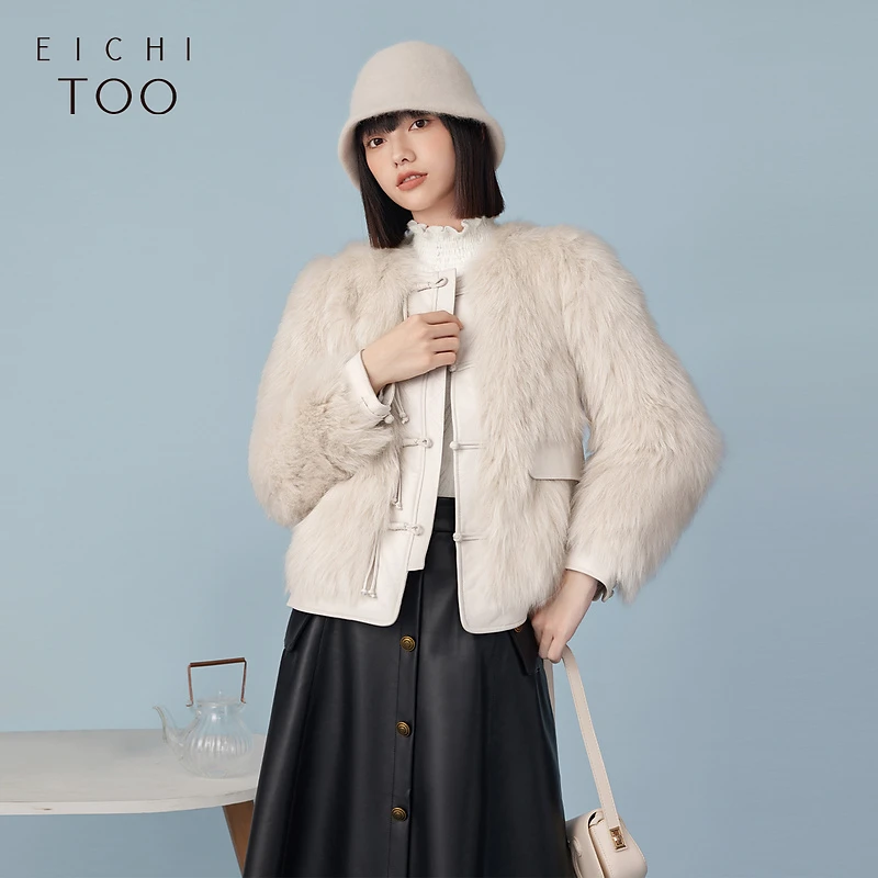 A爱居兔新中式时尚气质皮草外套EWQGJ4N001A