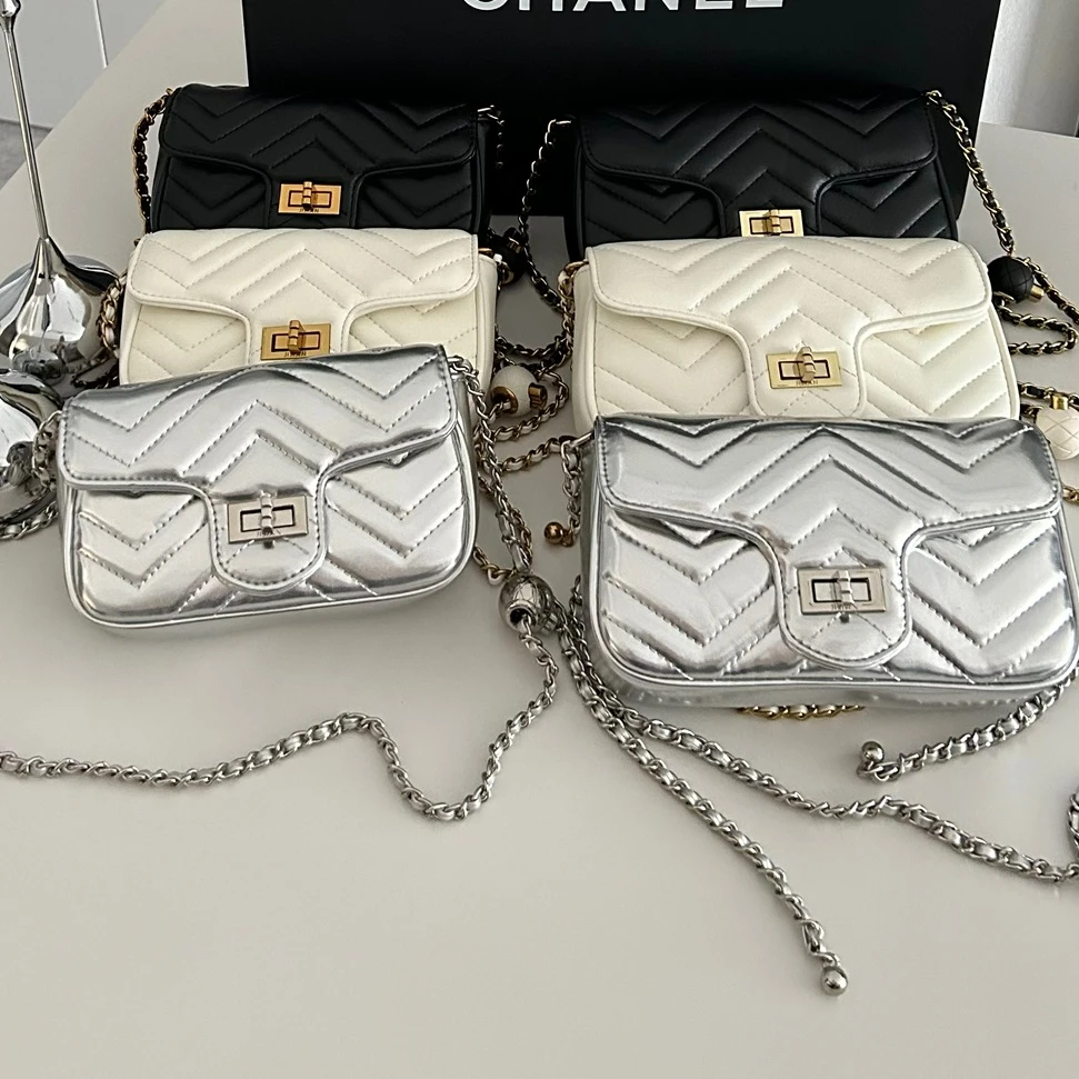 【1988】新款高级感洋气小香风斜跨链条包包05288885（大号21*13）