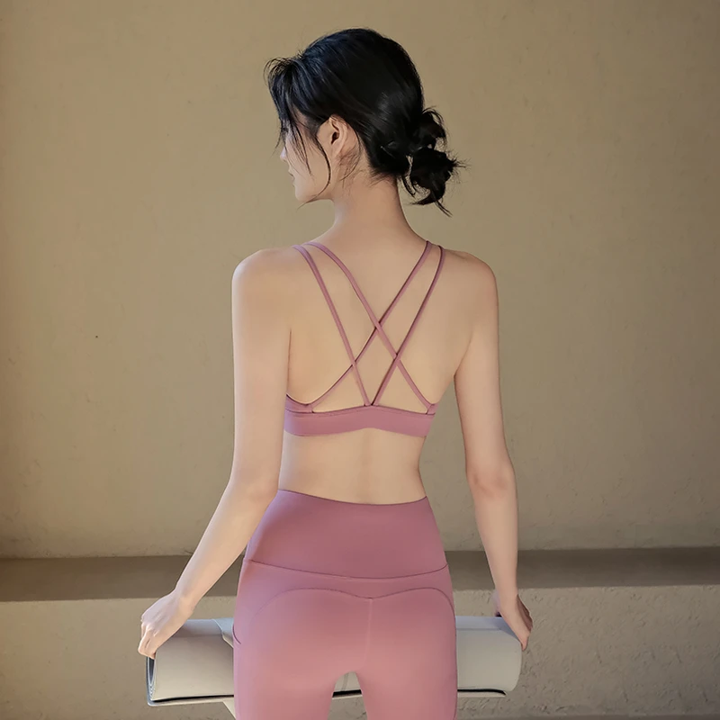 运动内衣女夏季美背防震收副乳聚拢瑜伽服背心跑步训练健身文胸