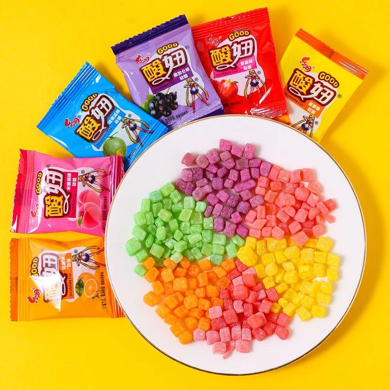 乐潮酸妞软糖8090后怀旧小时候qq糖果酸酸甜甜儿时小零食好吃不腻