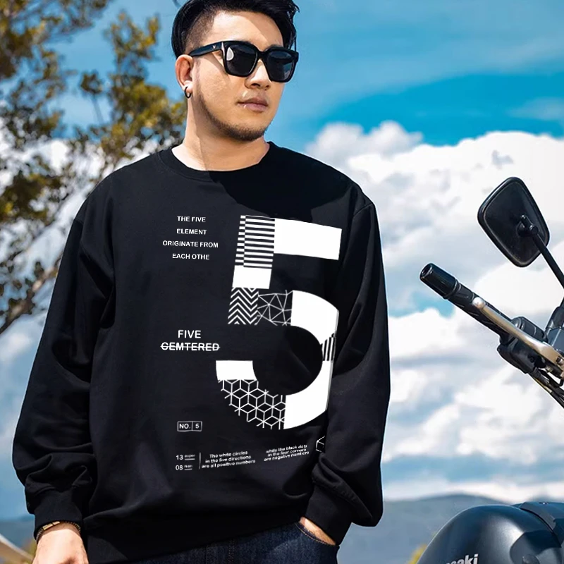 加厚保暖肥佬胖胖大码男装秋冬圆领卫衣胖子休闲宽松加大码400斤