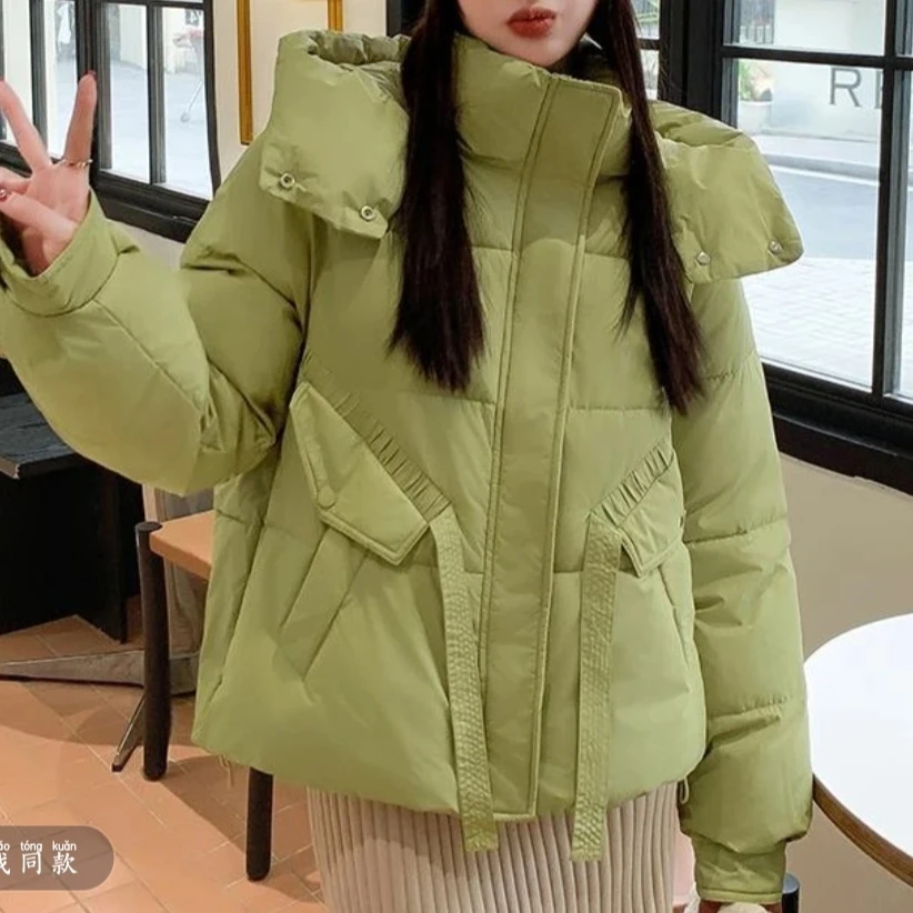 新款时尚休闲连帽棉服外套816