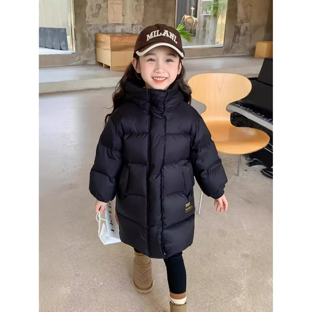女童冬装棉衣外套2025新款加厚洋气棉袄中长款宝宝棉服黄金款棉袄