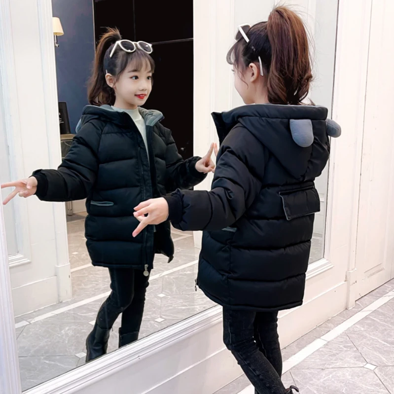女童棉衣冬装儿童中长款棉袄加厚中大童女孩洋气外套棉服潮童装