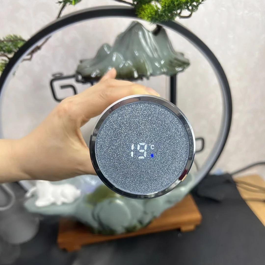 高档带温度显示高硼硅手工加厚玻璃杯茶水分离商务陶瓷男士泡茶杯