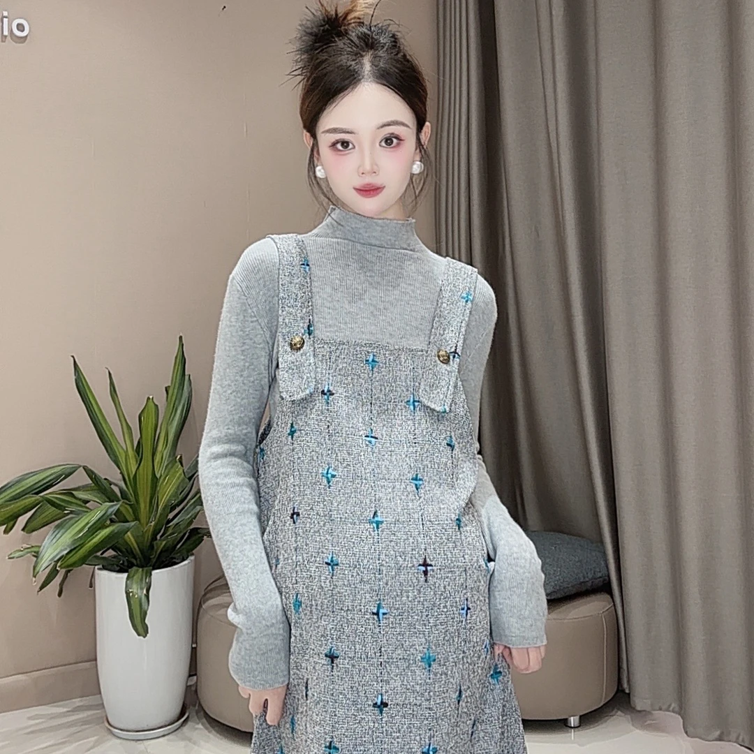 【漫山云间】孕妇装秋冬新款小香风气质时尚显瘦遮肚显瘦裙子