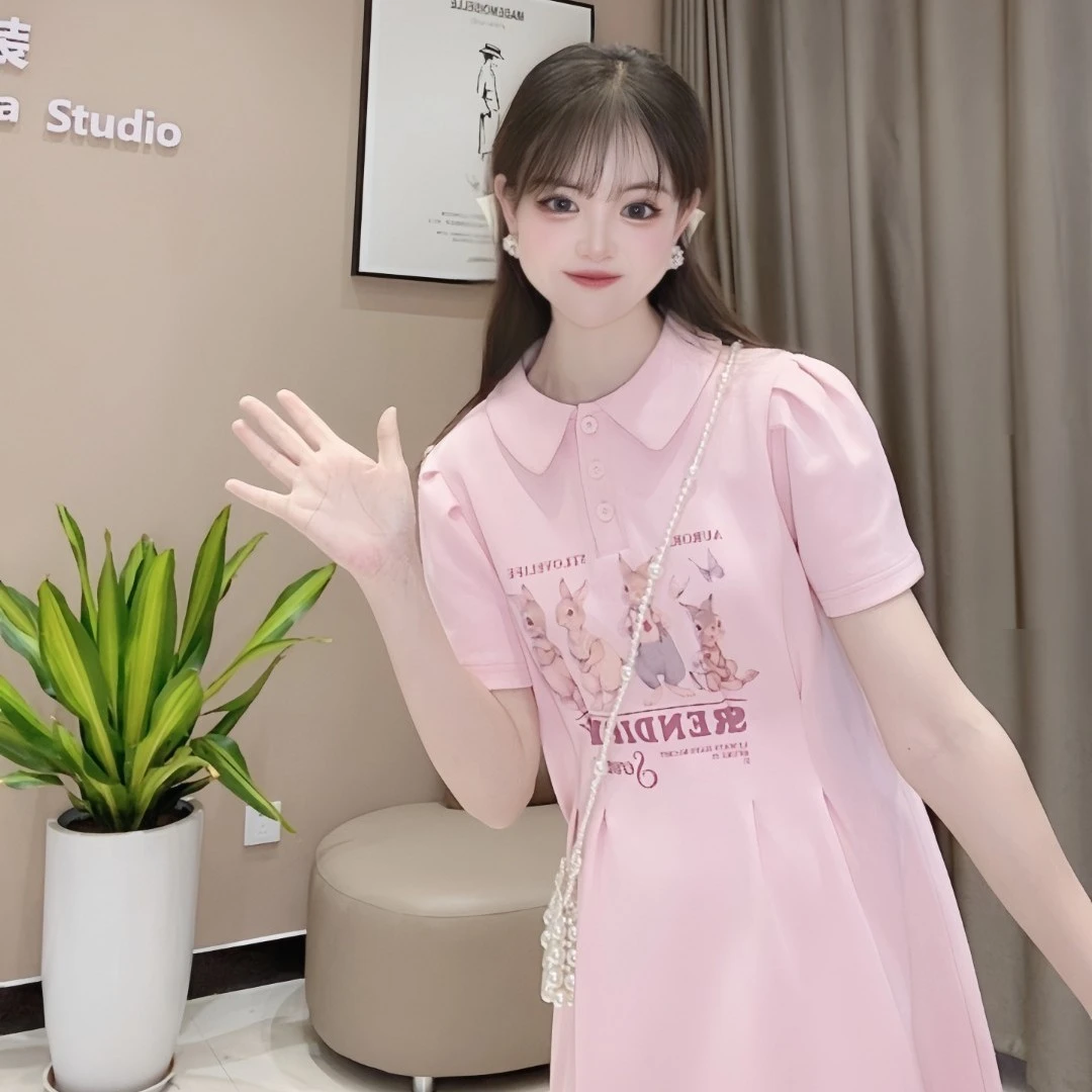 【梦游仙境】孕妇裙夏季新款孕妇裙子粉色甜美减龄大码女装裙子显瘦