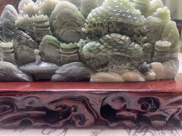 天然和田玉山水摆件