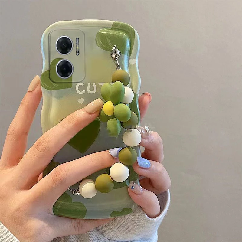 红米note11e手机壳女爱心亮面ins风Redmi可爱波浪软壳全包防摔潮