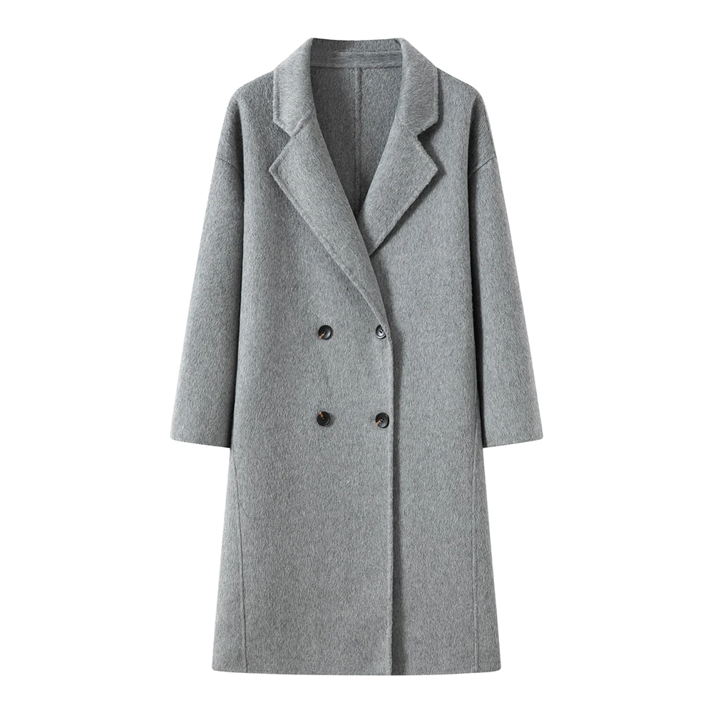 韩剧女主气质双面呢大衣W8019