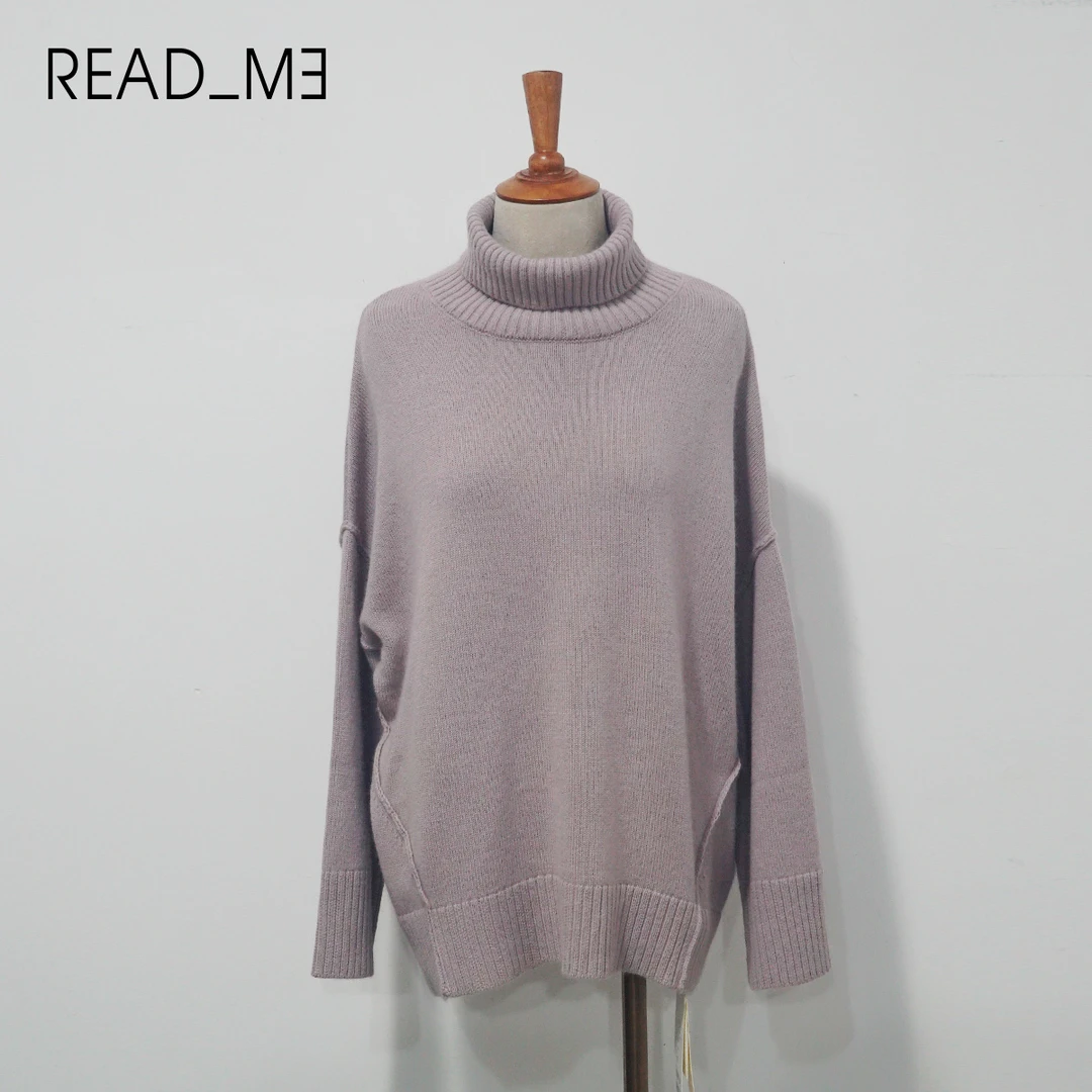 READMEG10245346读我兔羊毛百搭宽松高领套头休闲秋冬时尚女士
