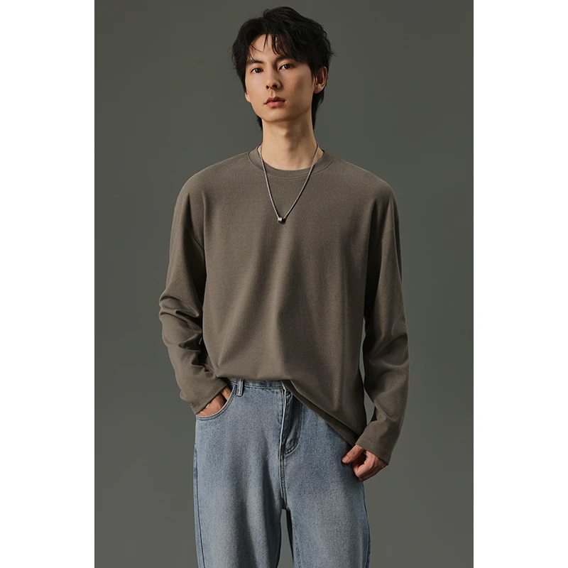 【接地气高级打底衫】秋冬季新款百搭气质男士宽松长袖打底衫随意13