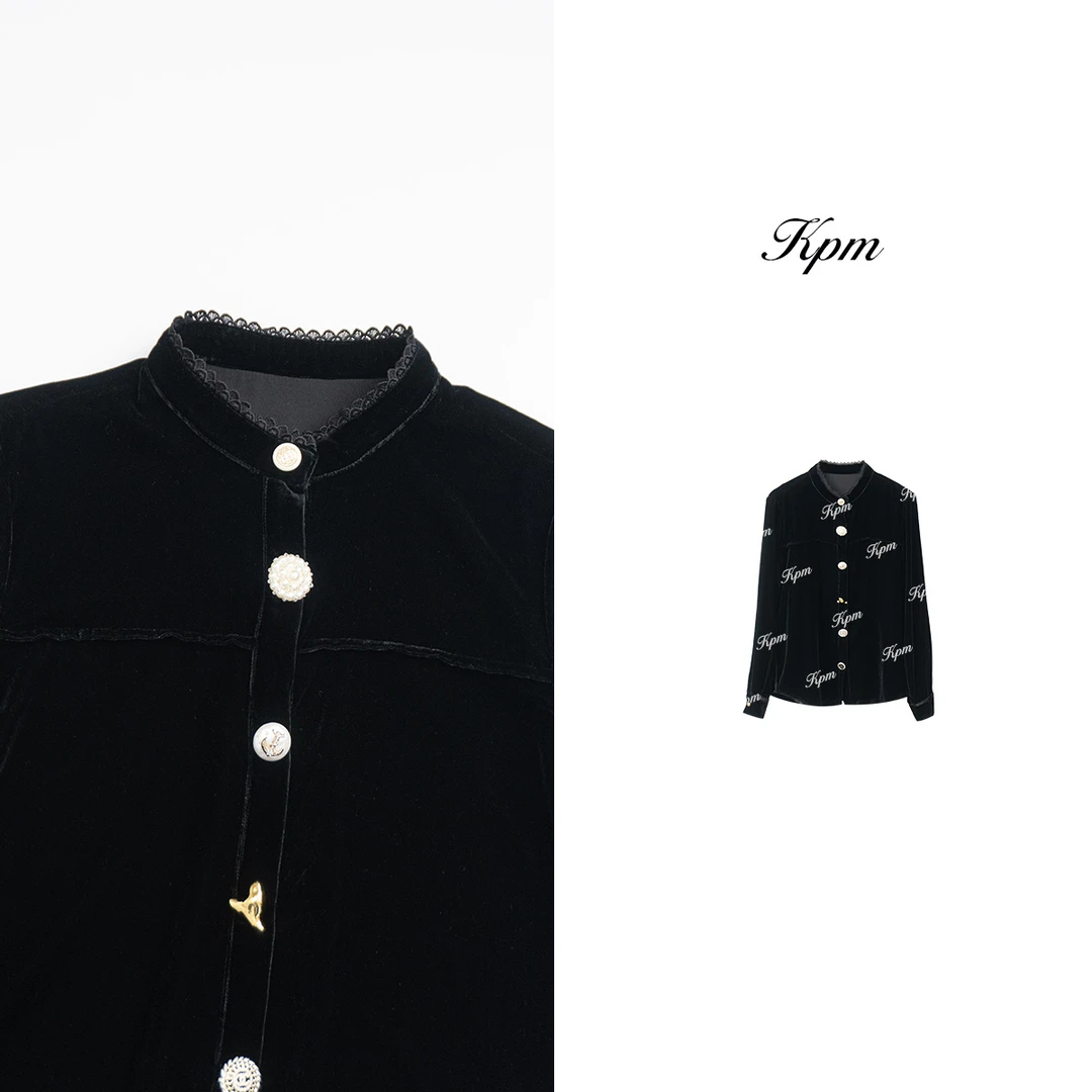 2024年秋冬新款黑色打底衫女装时尚洋气高级感蕾丝领上衣JN6788