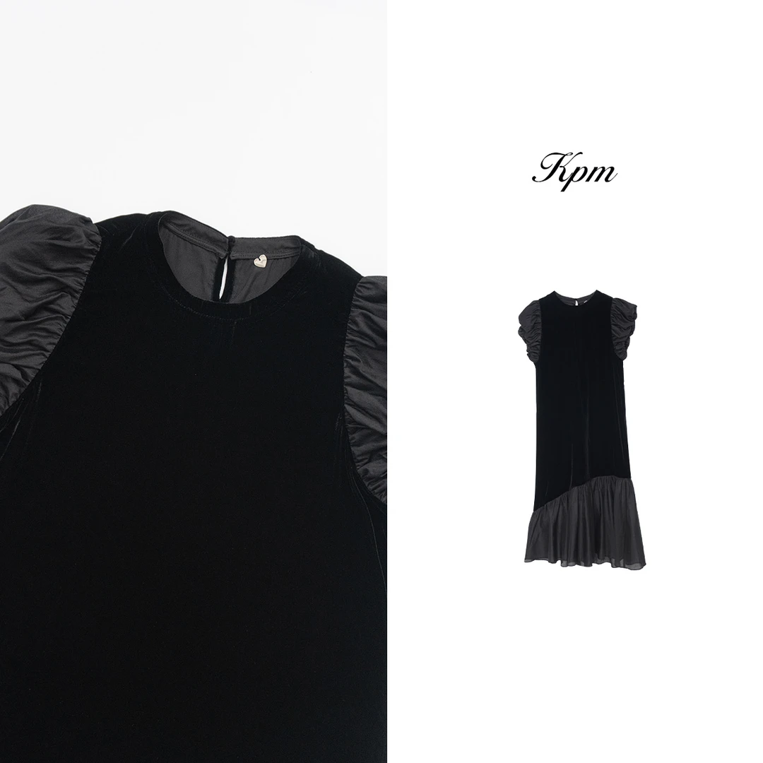 2024夏季新款 桑蚕丝拼接连衣裙度假显瘦遮肉丝绒长裙JN6022