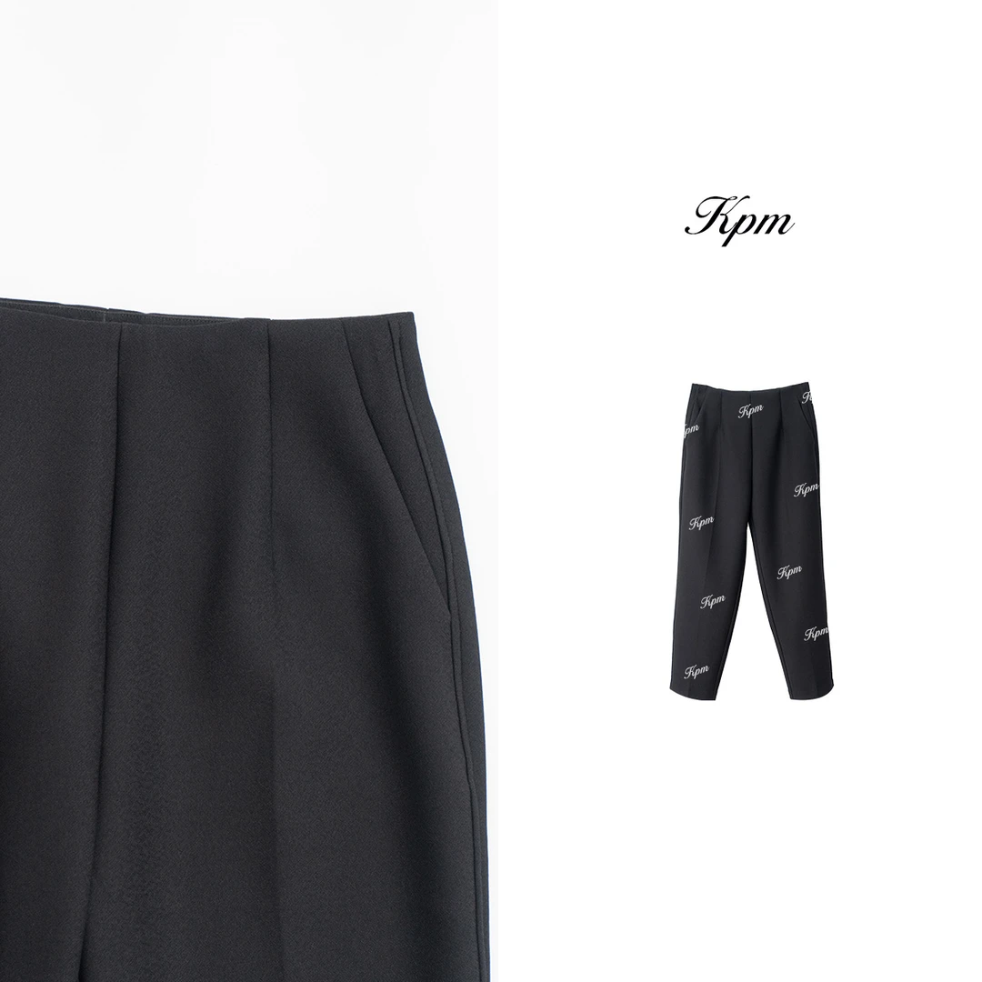 2025早春新款时尚修身显瘦简约纯色休闲百搭黑色烟管小西裤JN6569