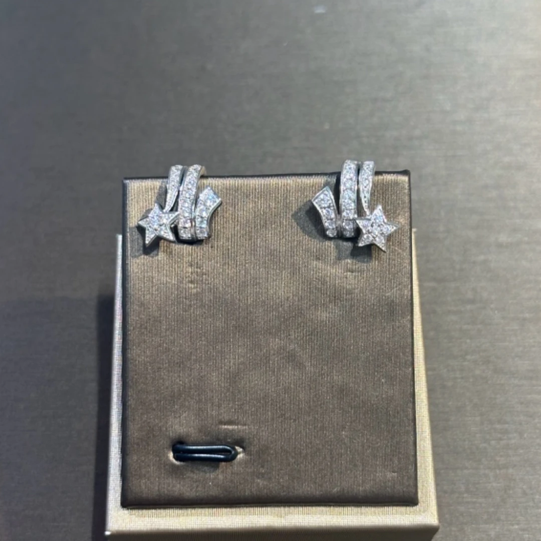 合金莫桑石耳饰 JOJO设计师集合店流星耳钉