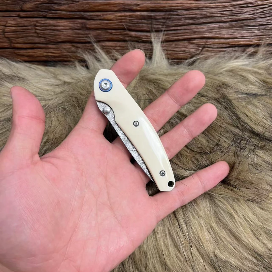 【原创】冰皮牛骨大马士革手工刀