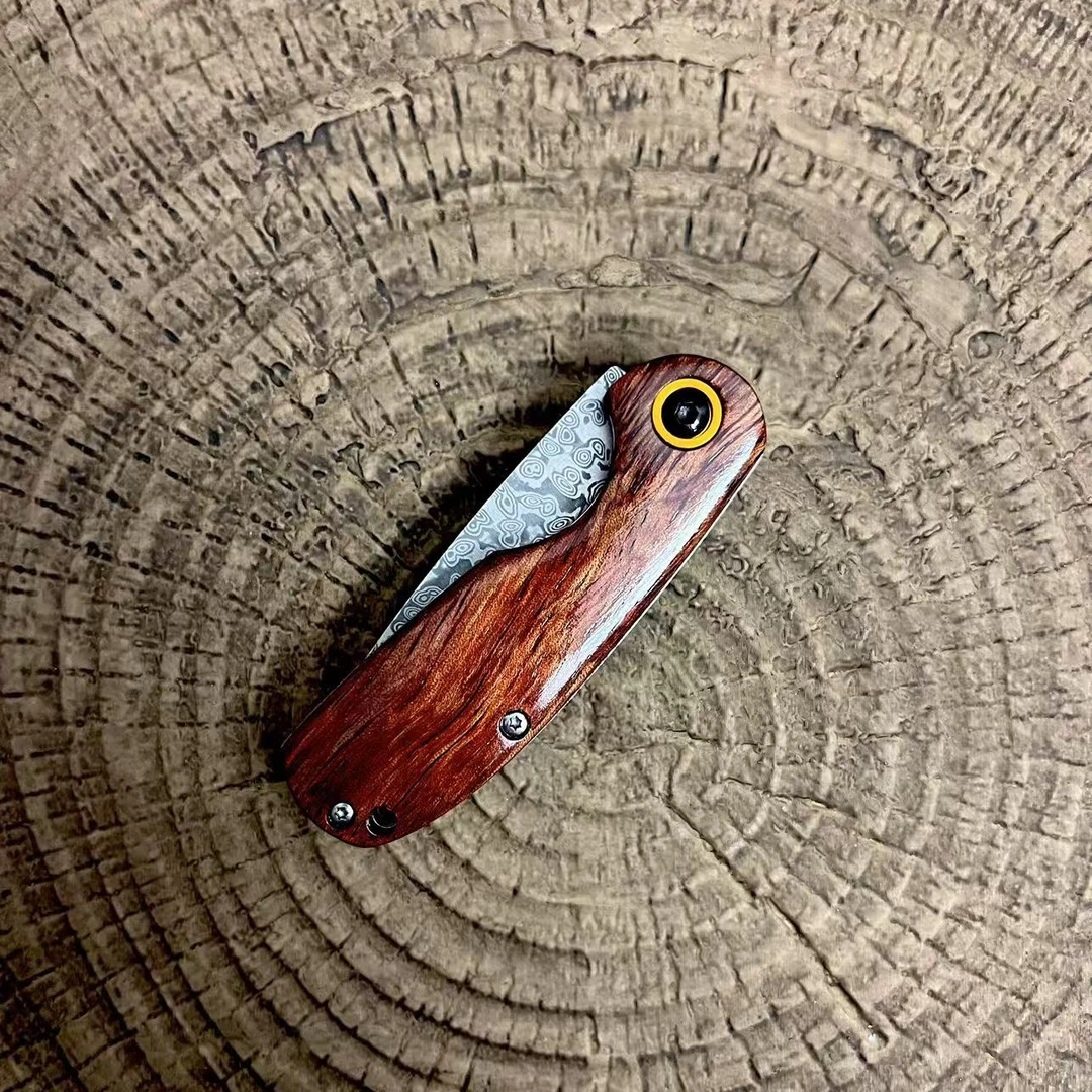 百年酸枝老料龙血檀大马士革手工刀