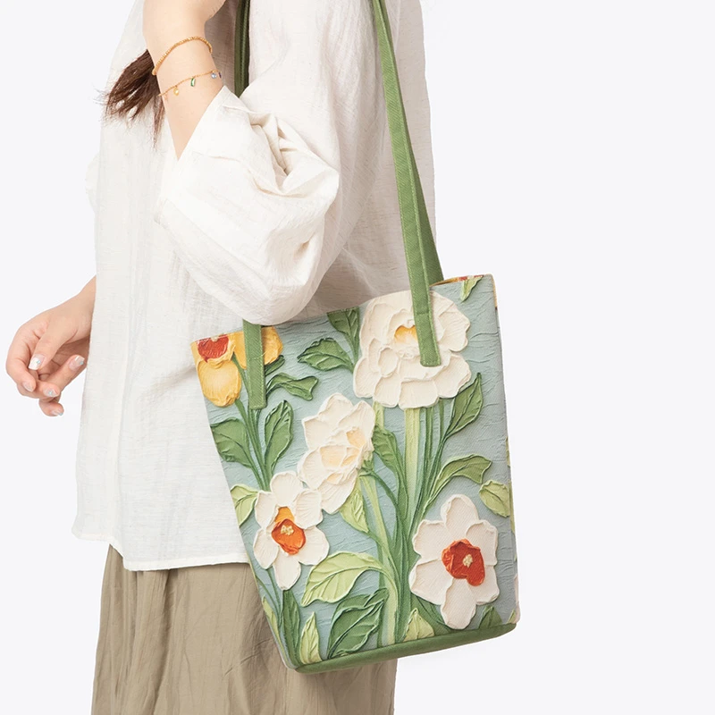 弘娜×色彩探险家Hunter 原创百搭单肩包女手提布包小众时尚水桶包