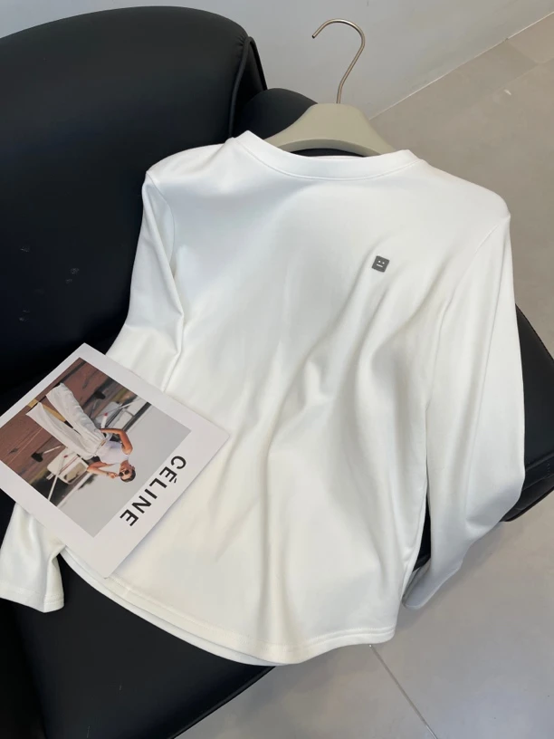 KW【笑脸T】人手必备一件小白T磨毛宽松百搭T恤