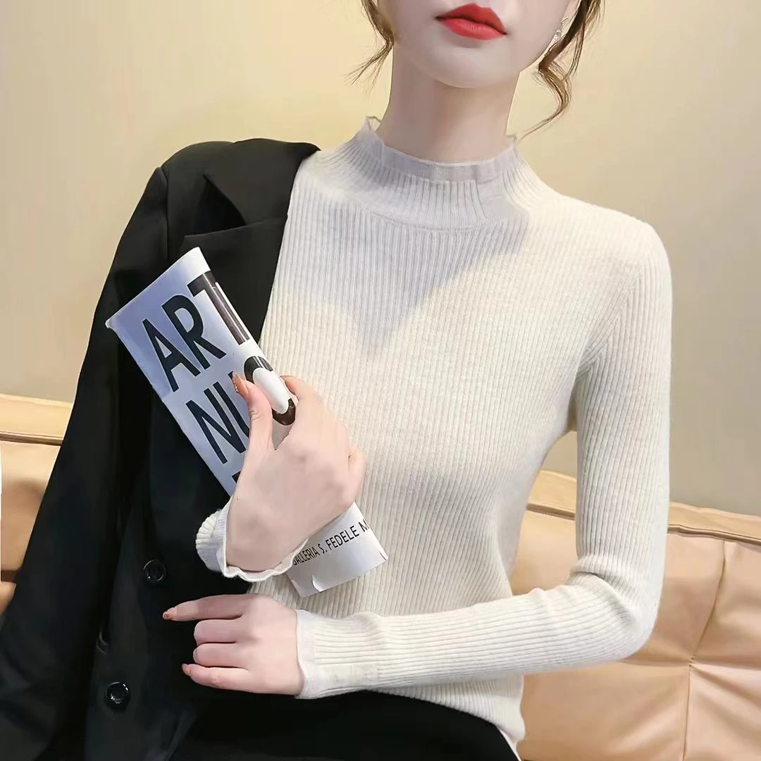 女士简约蕾丝打底衫女内搭毛衣秋冬新款002
