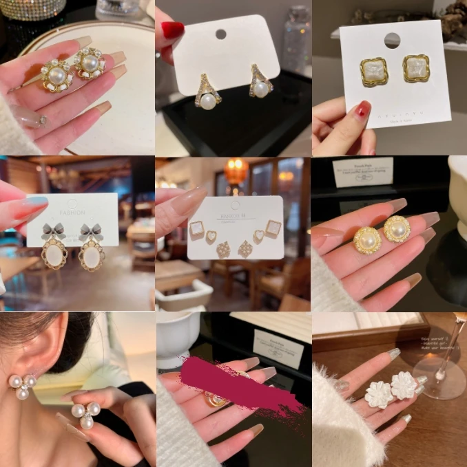 合金耳饰 【新款耳饰美炸了，直播间专享】S925银针轻奢法式耳钉女