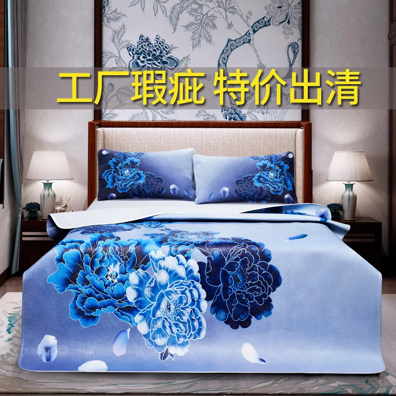 宝美娜牛皮凉席加厚彩绘真皮床垫瑕疵特价水牛皮席子