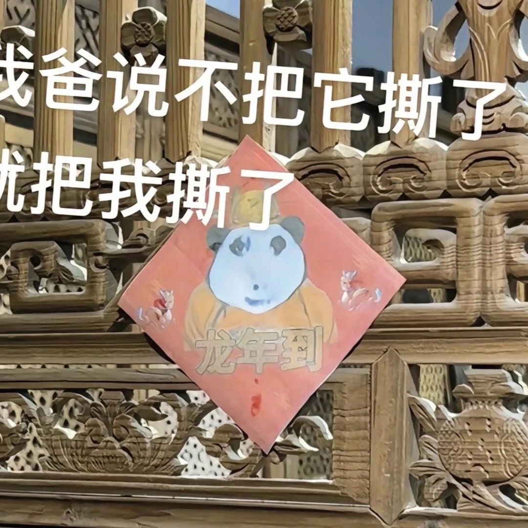 龙年到恶搞贴墙龙玉涛龙图春联海报门贴搞笑图贴漫展整活