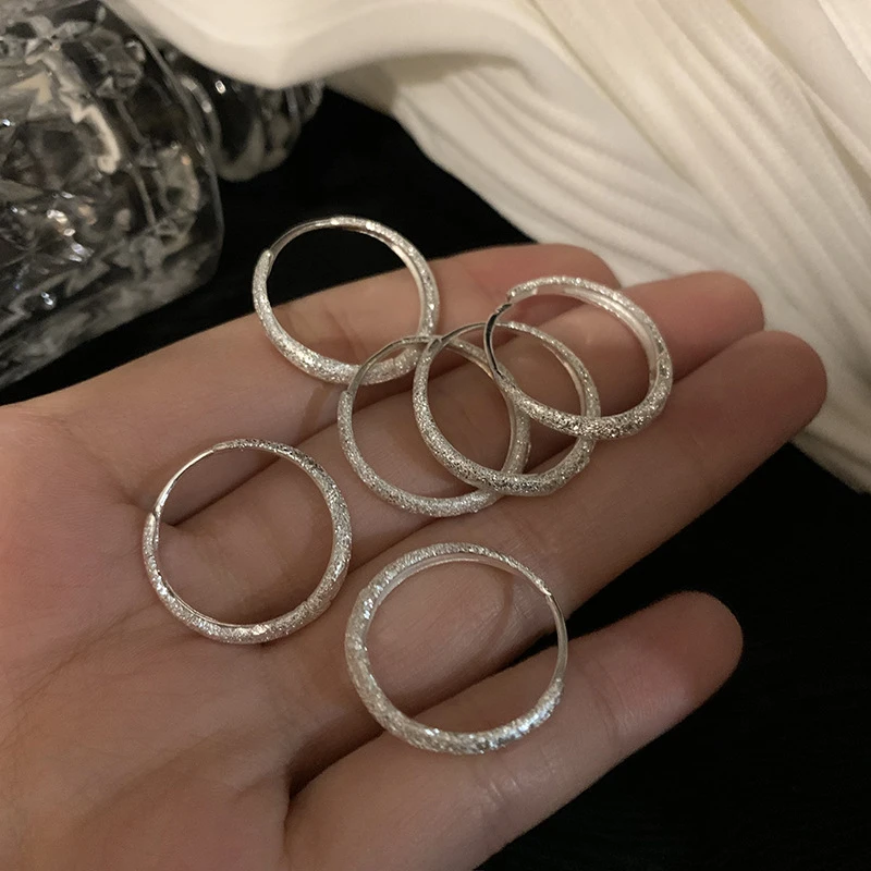 钛钢耳饰 简约小众百搭波光粼粼耳环个性气质耳圈素款耳环耳扣